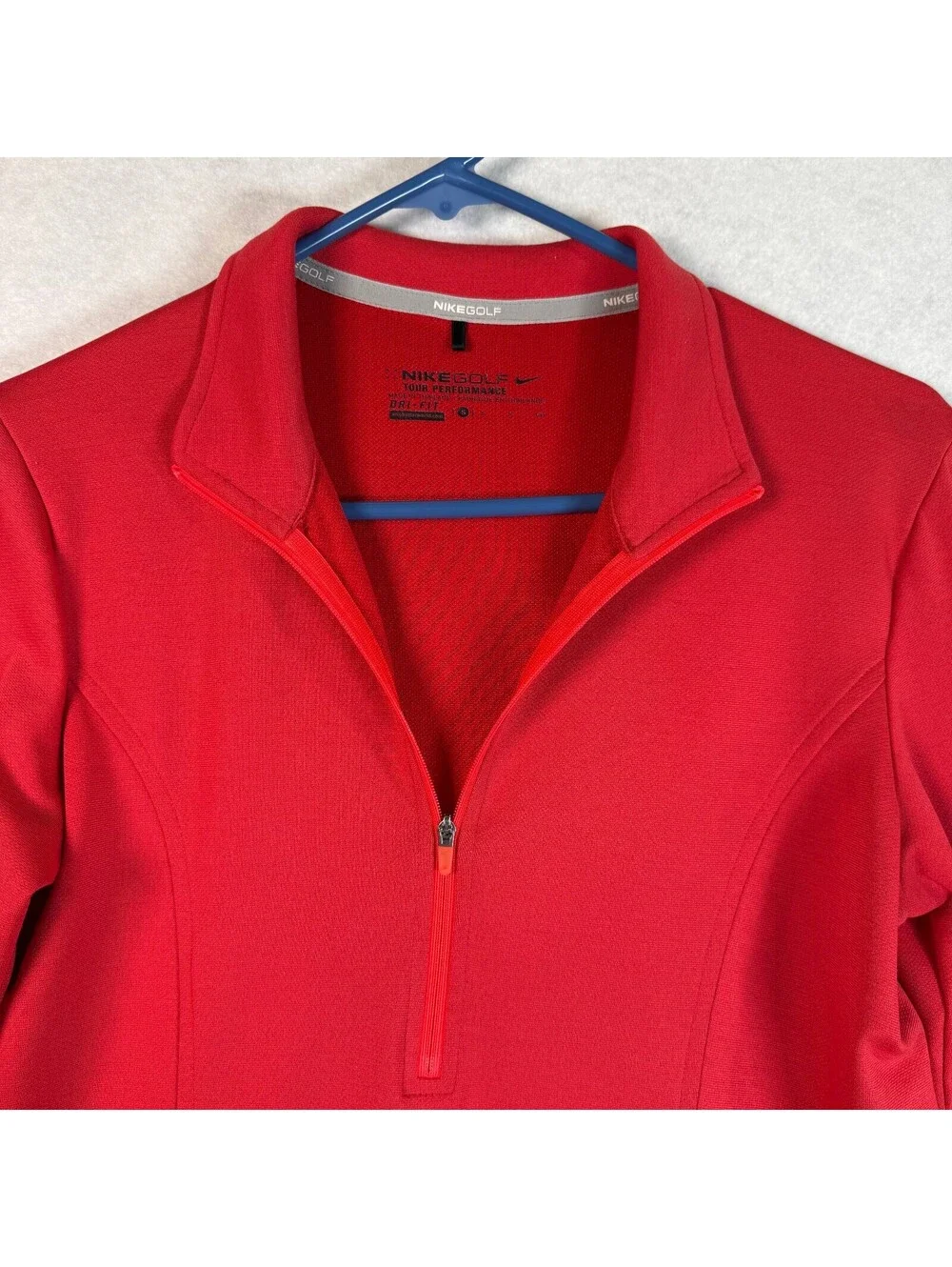 Nike Golf Tour Performance Dri-Fit Red Long Sleeve Pullover Top Small